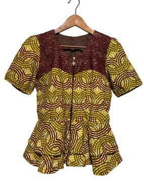 Handmade Boho Artisan Peplum Puff Sleeve Poetcore Resort Top